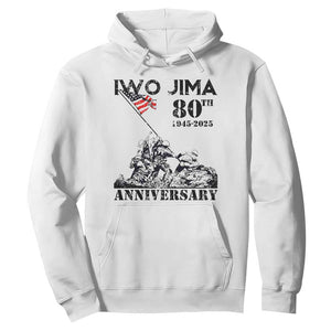Iwo Jima WWII Veteran Hoodie 80th Anniversary 4th of July US Flag TS02 White Print Your Wear