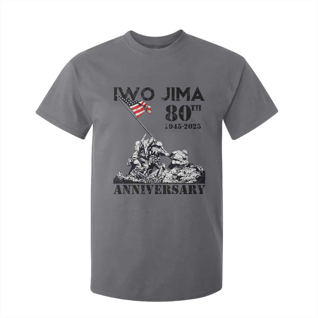 Iwo Jima WWII Veteran T Shirt For Kid 80th Anniversary 4th of July US Flag TS02 Charcoal Print Your Wear