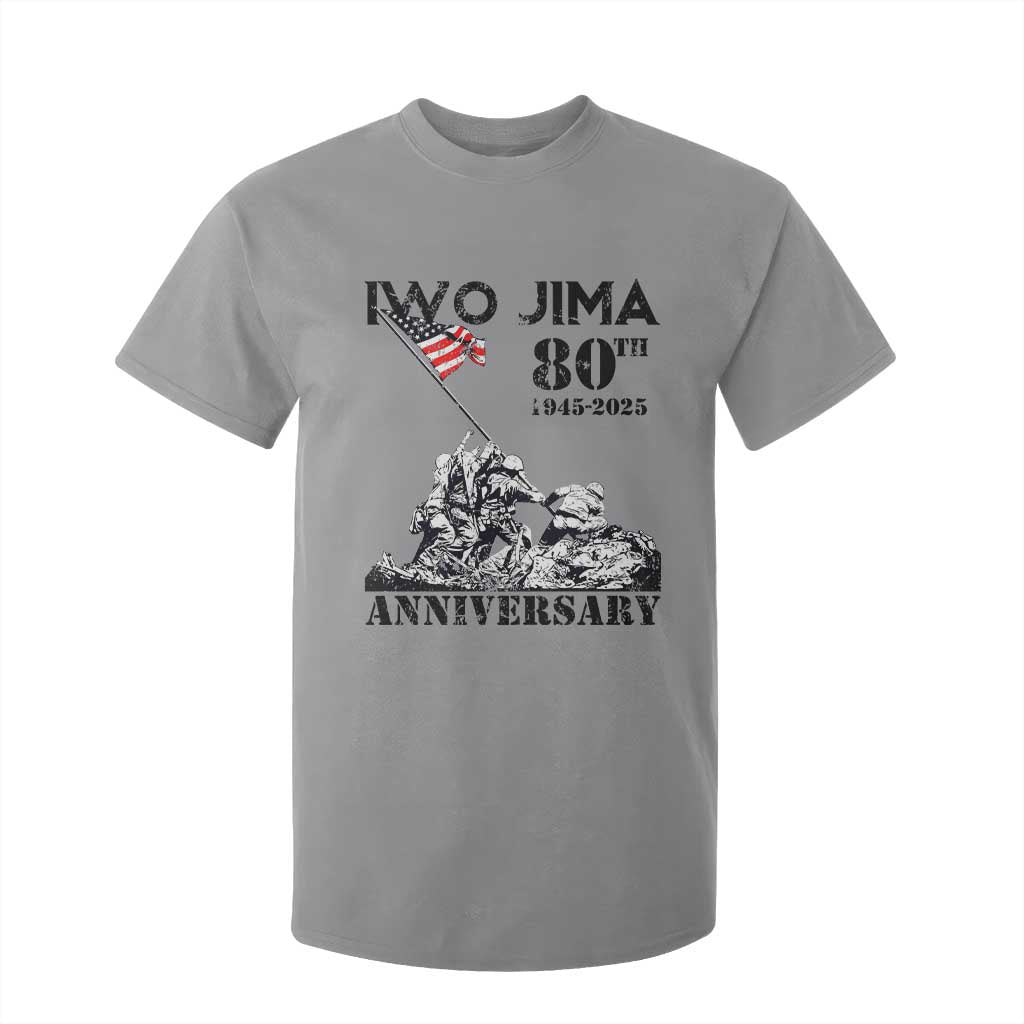 Iwo Jima WWII Veteran T Shirt For Kid 80th Anniversary 4th of July US Flag TS02 Sport Gray Print Your Wear