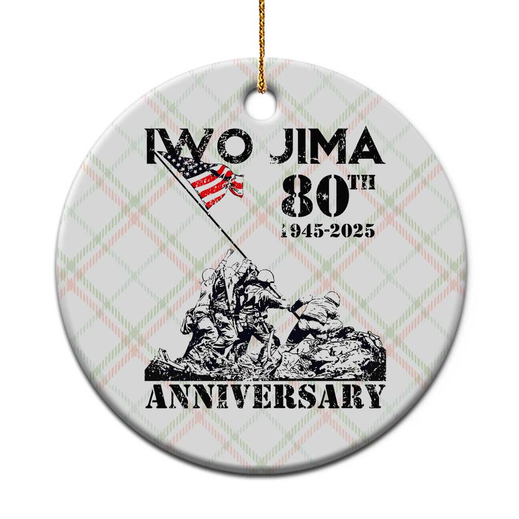 Iwo Jima WWII Veteran Ceramic Ornament 80th Anniversary 4th of July US Flag TS02 1pc Christmas Plaid Print Your Wear
