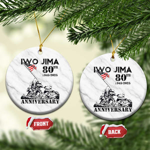 Iwo Jima WWII Veteran Ceramic Ornament 80th Anniversary 4th of July US Flag TS02 1pc White Marble Print Your Wear