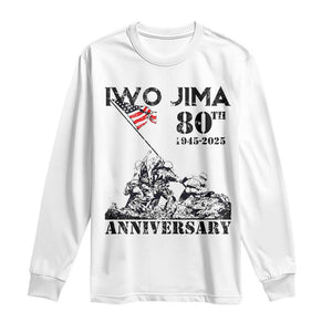Iwo Jima WWII Veteran Long Sleeve Shirt 80th Anniversary 4th of July US Flag TS02 White Print Your Wear