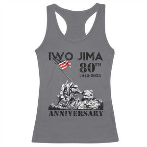 Iwo Jima WWII Veteran Racerback Tank Top 80th Anniversary 4th of July US Flag TS02 Charcoal Print Your Wear