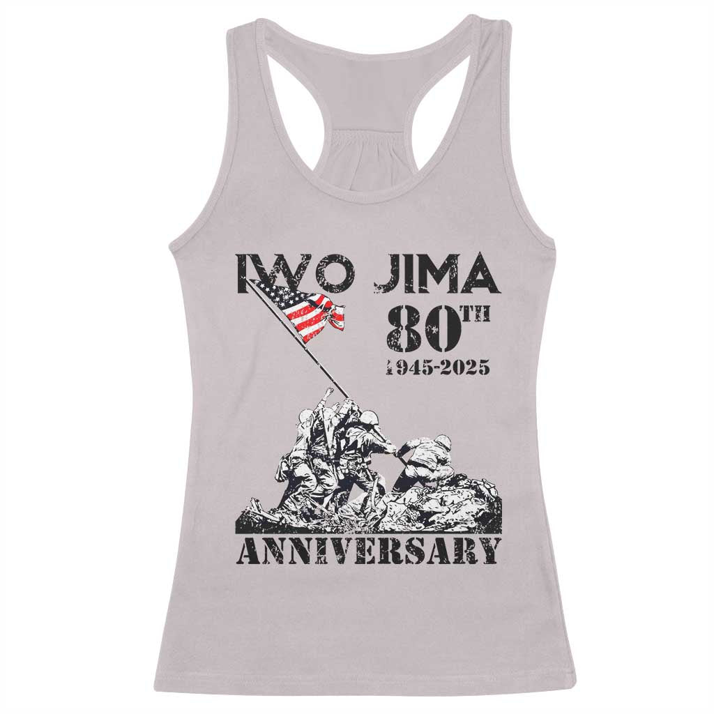 Iwo Jima WWII Veteran Racerback Tank Top 80th Anniversary 4th of July US Flag TS02 Ice Gray Print Your Wear