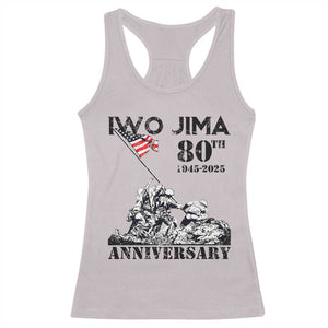 Iwo Jima WWII Veteran Racerback Tank Top 80th Anniversary 4th of July US Flag TS02 Ice Gray Print Your Wear