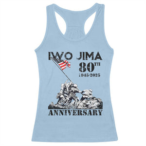 Iwo Jima WWII Veteran Racerback Tank Top 80th Anniversary 4th of July US Flag TS02 Light Blue Print Your Wear