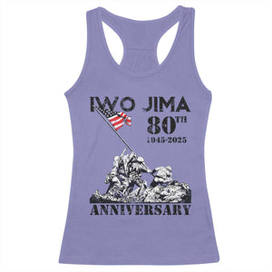 Iwo Jima WWII Veteran Racerback Tank Top 80th Anniversary 4th of July US Flag TS02 Violet Print Your Wear