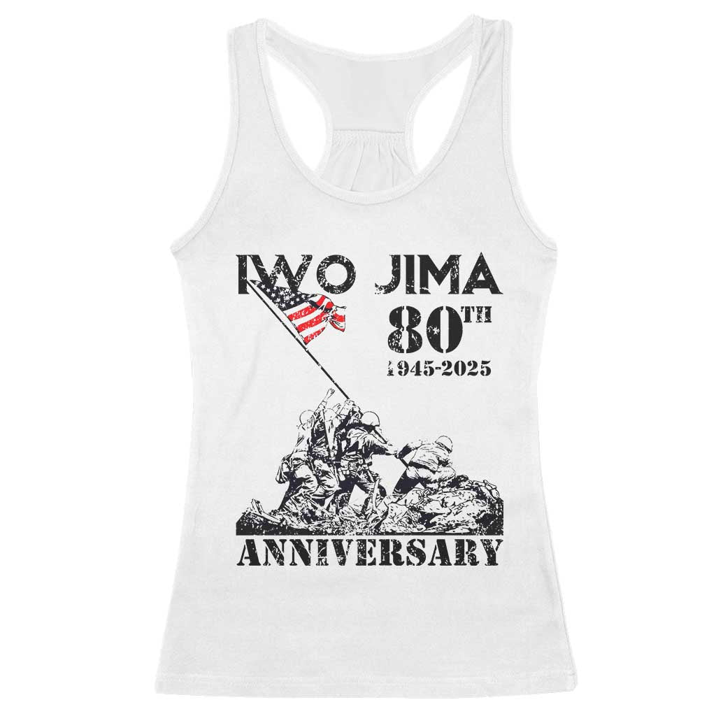 Iwo Jima WWII Veteran Racerback Tank Top 80th Anniversary 4th of July US Flag TS02 White Print Your Wear