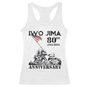 Iwo Jima WWII Veteran Racerback Tank Top 80th Anniversary 4th of July US Flag TS02 White Print Your Wear