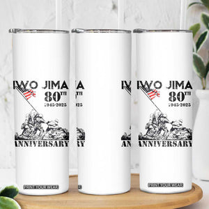 Iwo Jima WWII Veteran Skinny Tumbler 80th Anniversary 4th of July US Flag TS02 Print Your Wear