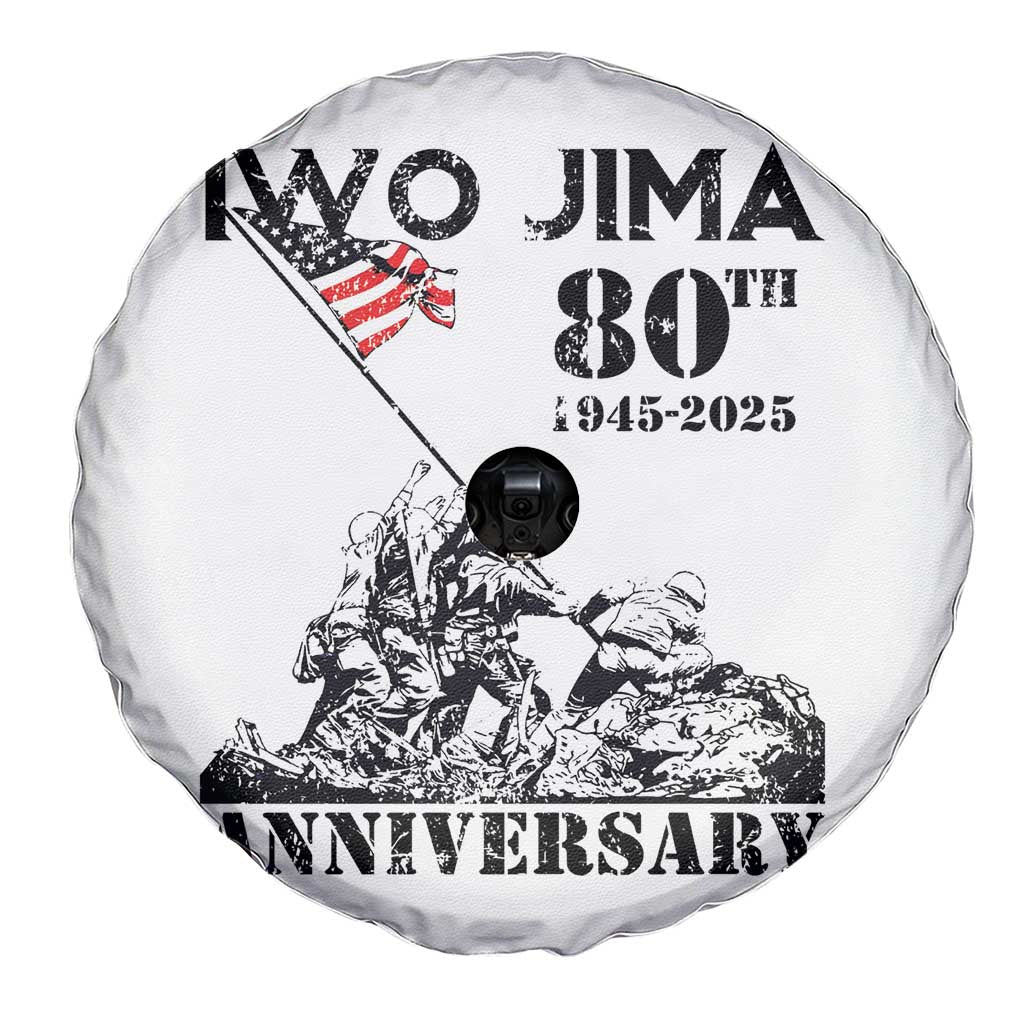 Iwo Jima WWII Veteran Spare Tire Cover 80th Anniversary 4th of July US Flag TS02 Print Your Wear