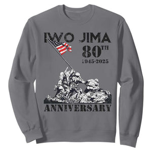 Iwo Jima WWII Veteran Sweatshirt 80th Anniversary 4th of July US Flag TS02 Charcoal Print Your Wear