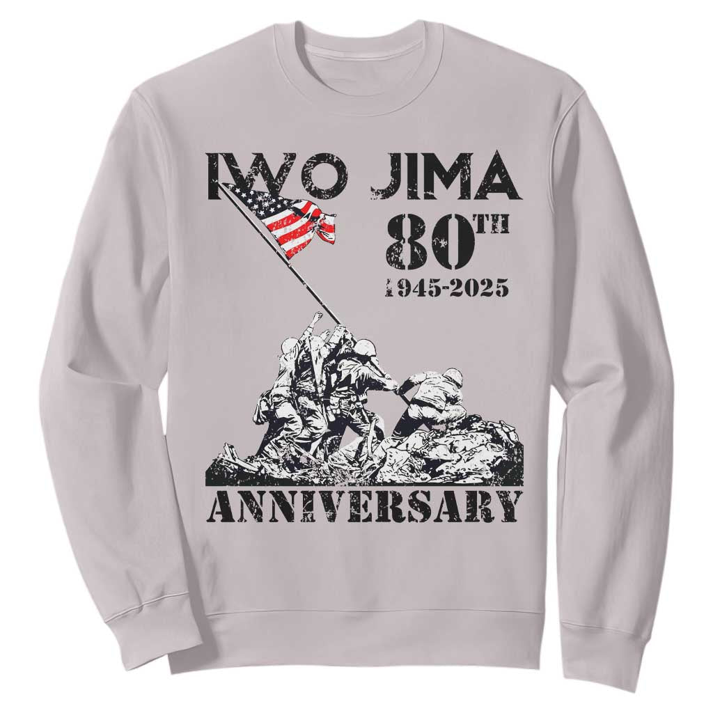 Iwo Jima WWII Veteran Sweatshirt 80th Anniversary 4th of July US Flag TS02 Ice Gray Print Your Wear