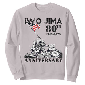 Iwo Jima WWII Veteran Sweatshirt 80th Anniversary 4th of July US Flag TS02 Ice Gray Print Your Wear