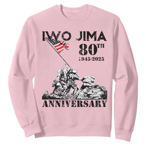 Iwo Jima WWII Veteran Sweatshirt 80th Anniversary 4th of July US Flag TS02 Light Pink Print Your Wear