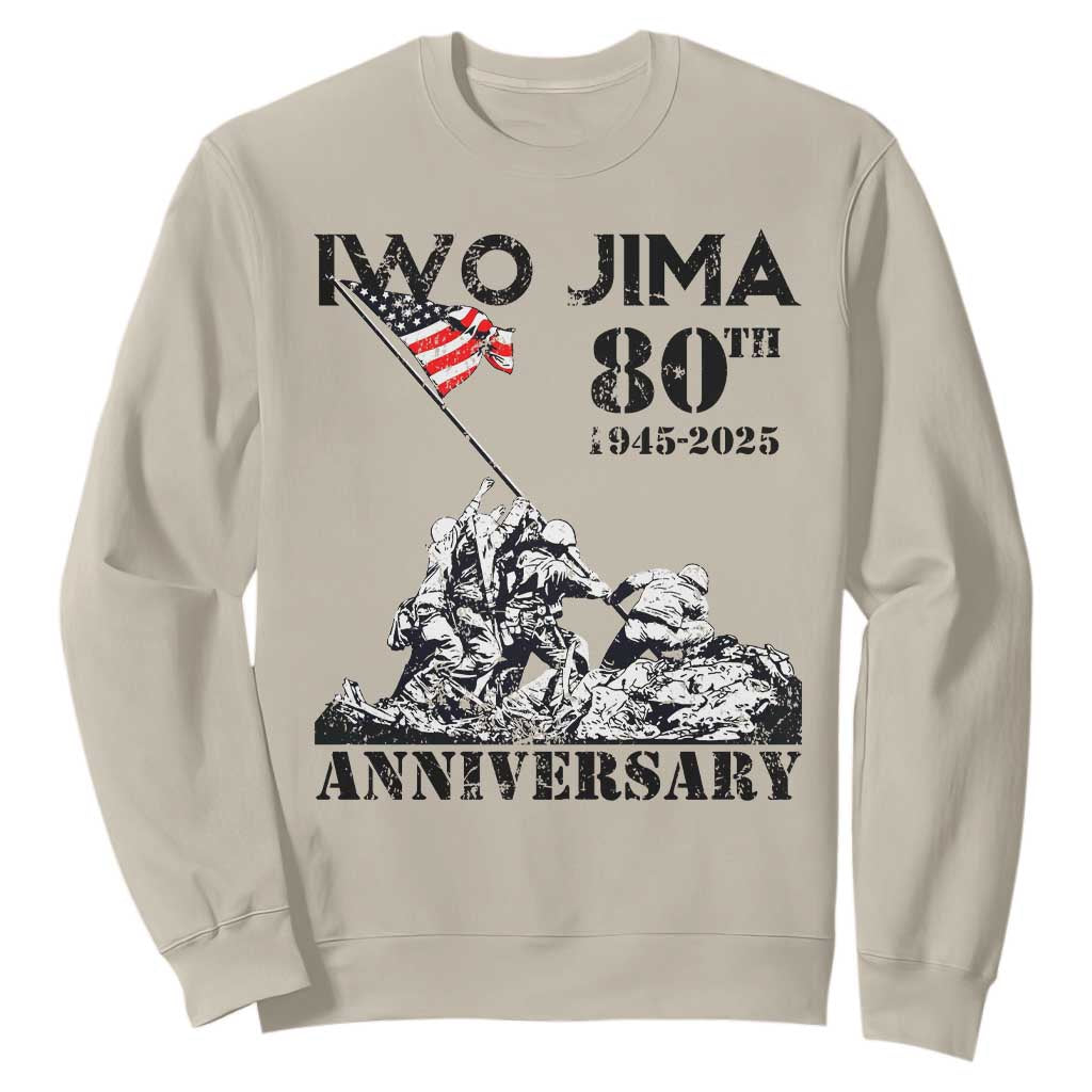 Iwo Jima WWII Veteran Sweatshirt 80th Anniversary 4th of July US Flag TS02 Sand Print Your Wear