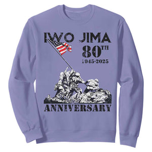 Iwo Jima WWII Veteran Sweatshirt 80th Anniversary 4th of July US Flag TS02 Violet Print Your Wear
