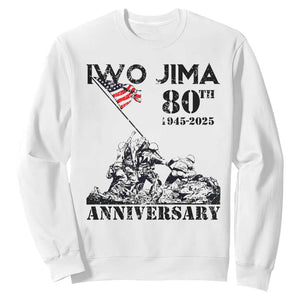 Iwo Jima WWII Veteran Sweatshirt 80th Anniversary 4th of July US Flag TS02 White Print Your Wear