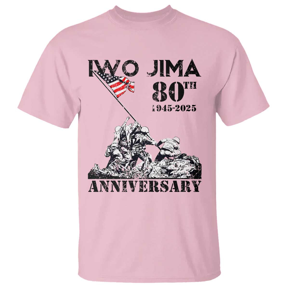 Iwo Jima WWII Veteran T Shirt 80th Anniversary 4th of July US Flag TS02 Light Pink Print Your Wear