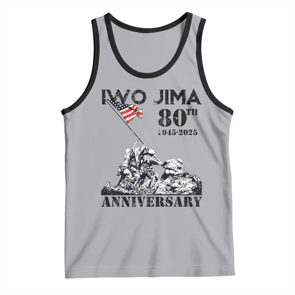 Iwo Jima WWII Veteran Tank Top 80th Anniversary 4th of July US Flag TS02 Athletic Heather Black Print Your Wear