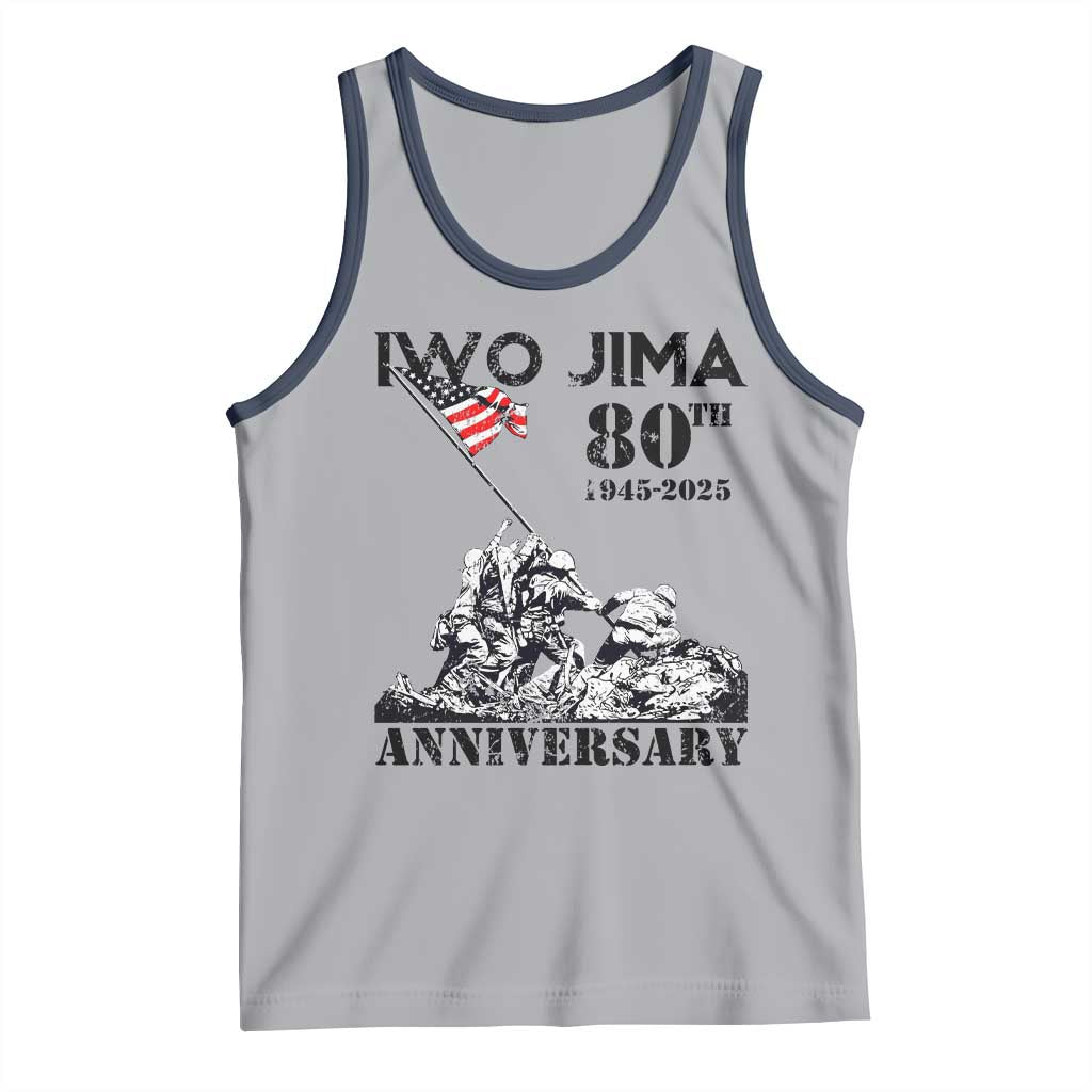 Iwo Jima WWII Veteran Tank Top 80th Anniversary 4th of July US Flag TS02 Athletic Heather Navy Print Your Wear