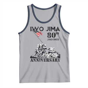 Iwo Jima WWII Veteran Tank Top 80th Anniversary 4th of July US Flag TS02 Athletic Heather Navy Print Your Wear
