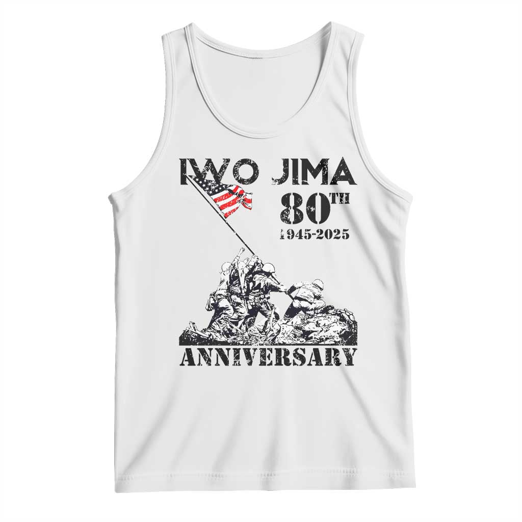 Iwo Jima WWII Veteran Tank Top 80th Anniversary 4th of July US Flag TS02 White Print Your Wear