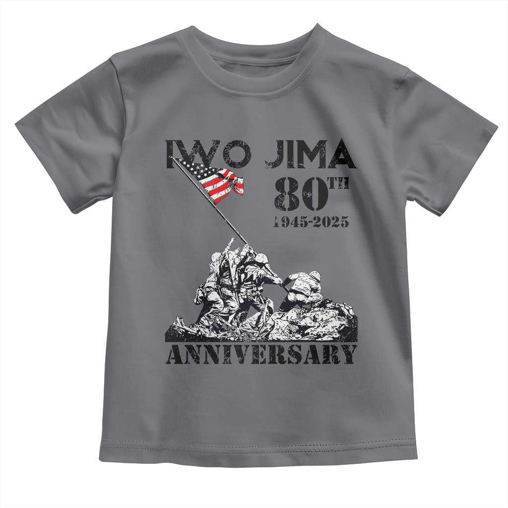 Iwo Jima WWII Veteran Toddler T Shirt 80th Anniversary 4th of July US Flag TS02 Charcoal Print Your Wear