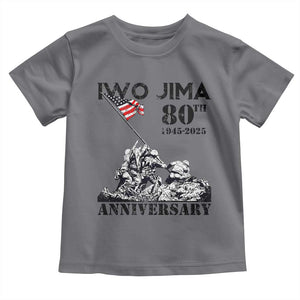 Iwo Jima WWII Veteran Toddler T Shirt 80th Anniversary 4th of July US Flag TS02 Charcoal Print Your Wear