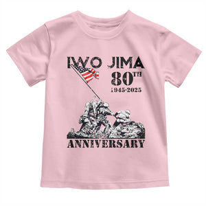 Iwo Jima WWII Veteran Toddler T Shirt 80th Anniversary 4th of July US Flag TS02 Light Pink Print Your Wear