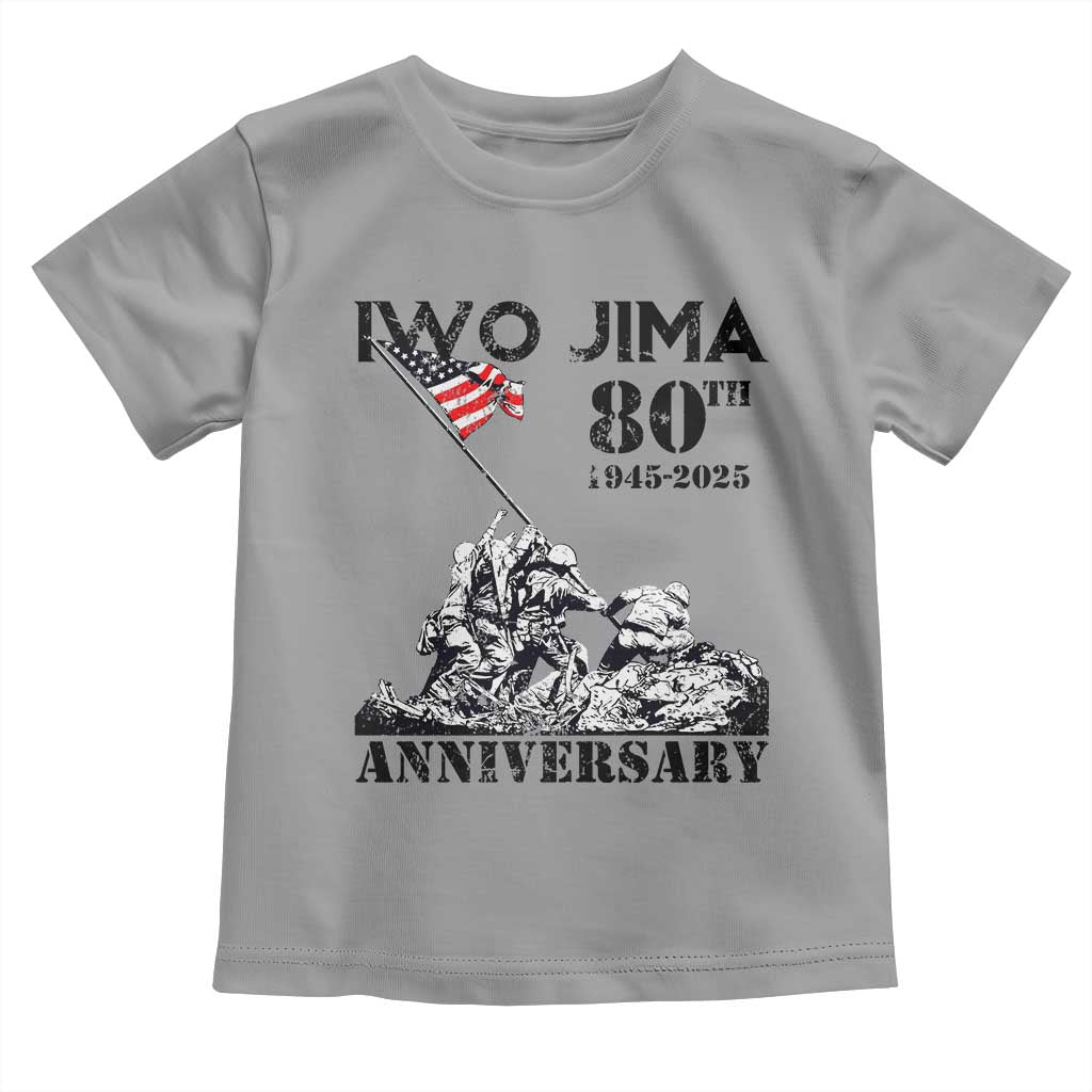 Iwo Jima WWII Veteran Toddler T Shirt 80th Anniversary 4th of July US Flag TS02 Sport Gray Print Your Wear