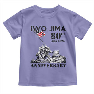 Iwo Jima WWII Veteran Toddler T Shirt 80th Anniversary 4th of July US Flag TS02 Violet Print Your Wear