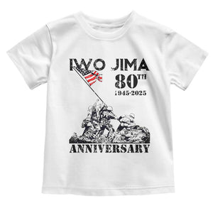 Iwo Jima WWII Veteran Toddler T Shirt 80th Anniversary 4th of July US Flag TS02 White Print Your Wear