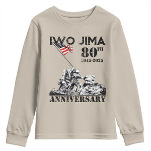 Iwo Jima WWII Veteran Youth Sweatshirt 80th Anniversary 4th of July US Flag TS02 Sand Print Your Wear
