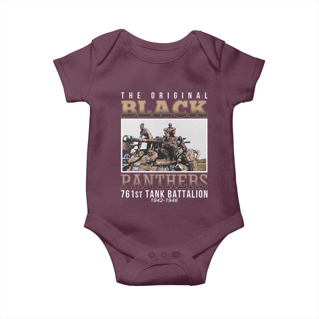 761st Tank Battalion Tribute Baby Onesie Black Panthers WW2 Heroes TS02 Maroon Print Your Wear