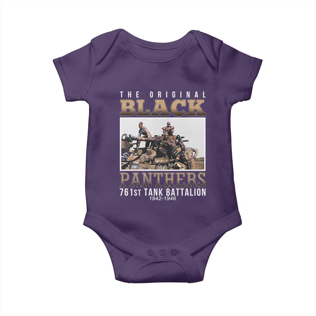 761st Tank Battalion Tribute Baby Onesie Black Panthers WW2 Heroes TS02 Purple Print Your Wear
