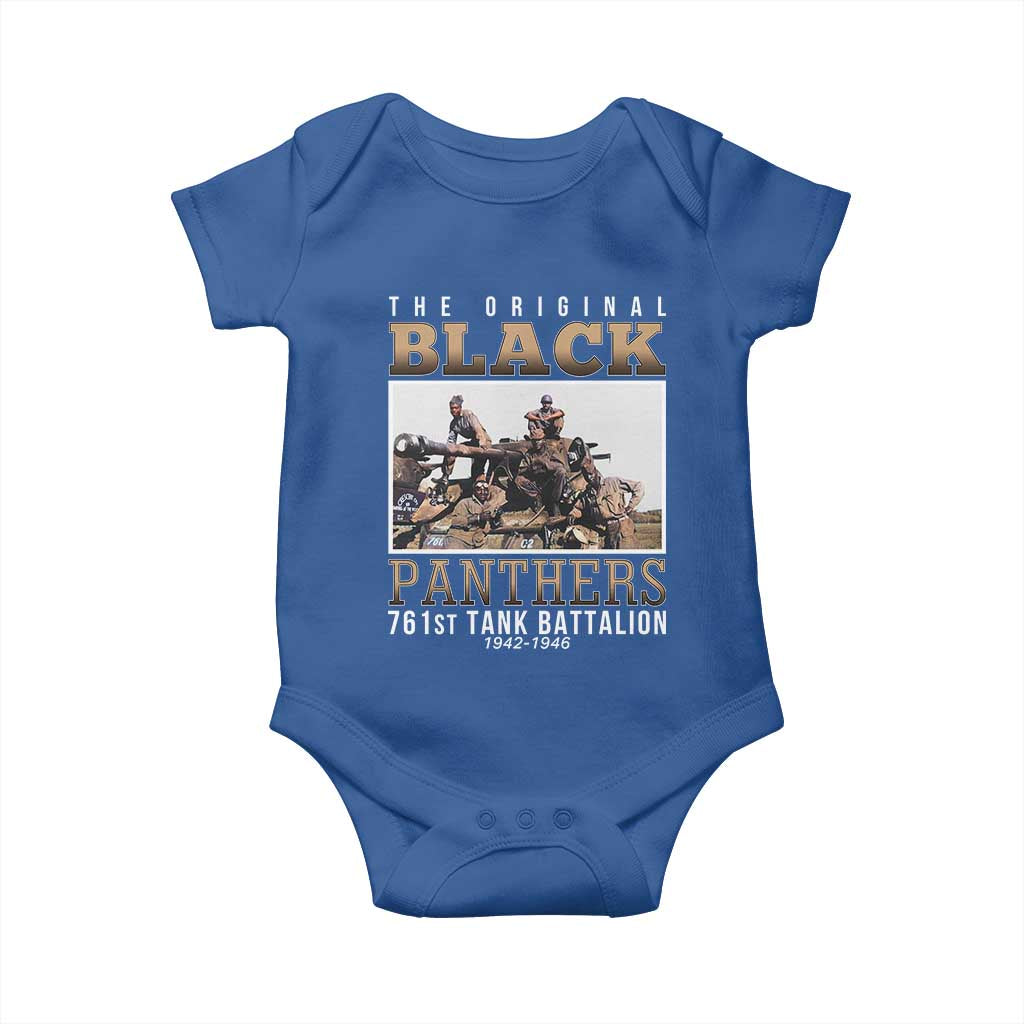 761st Tank Battalion Tribute Baby Onesie Black Panthers WW2 Heroes TS02 Royal Blue Print Your Wear