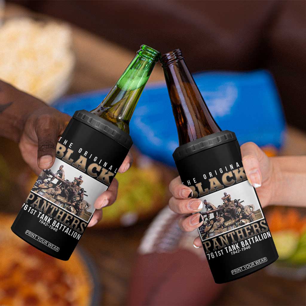 761st Tank Battalion Tribute 4 in 1 Can Cooler Tumbler Black Panthers WW2 Heroes TS02 Print Your Wear