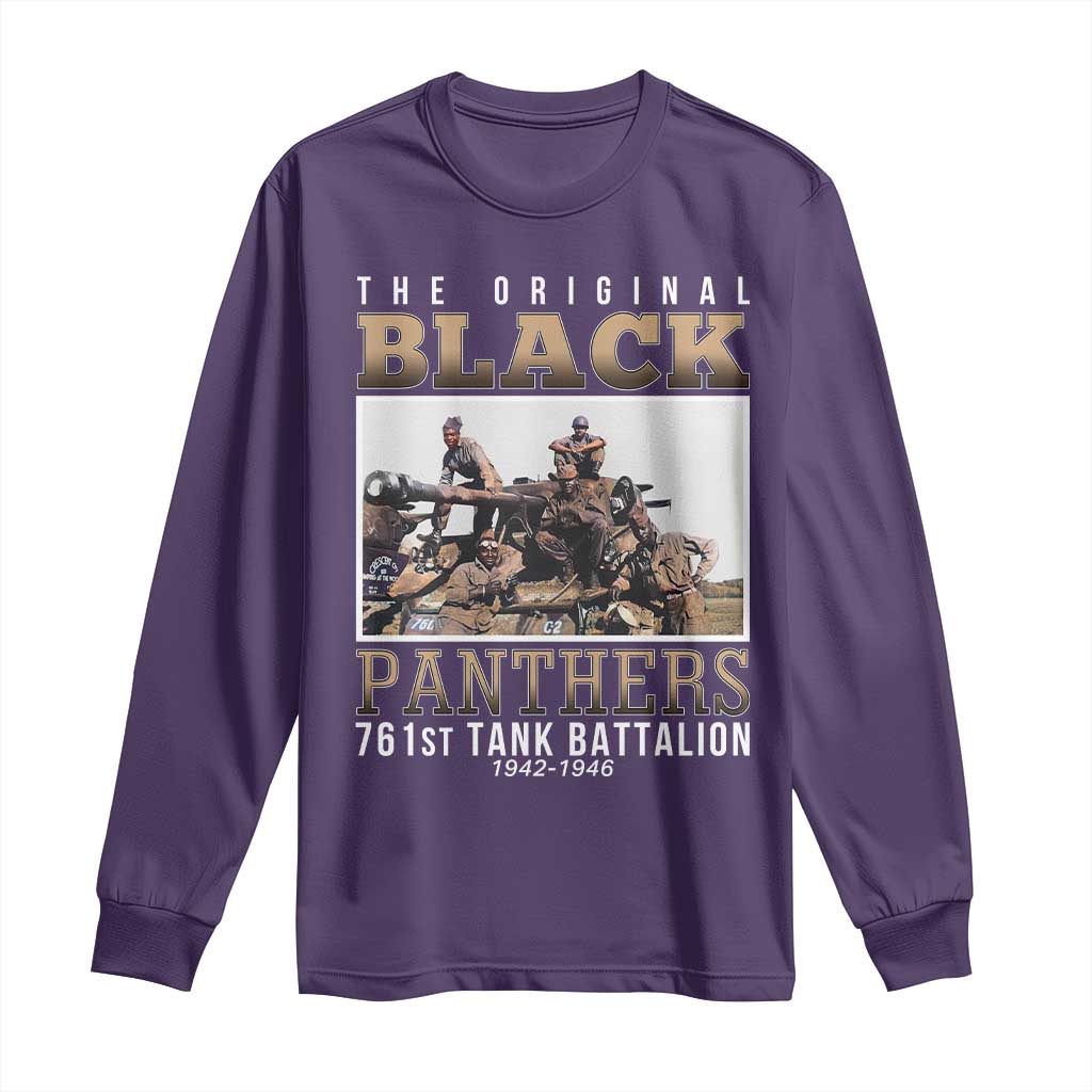 761st Tank Battalion Tribute Long Sleeve Shirt Black Panthers WW2 Heroes TS02 Purple Print Your Wear