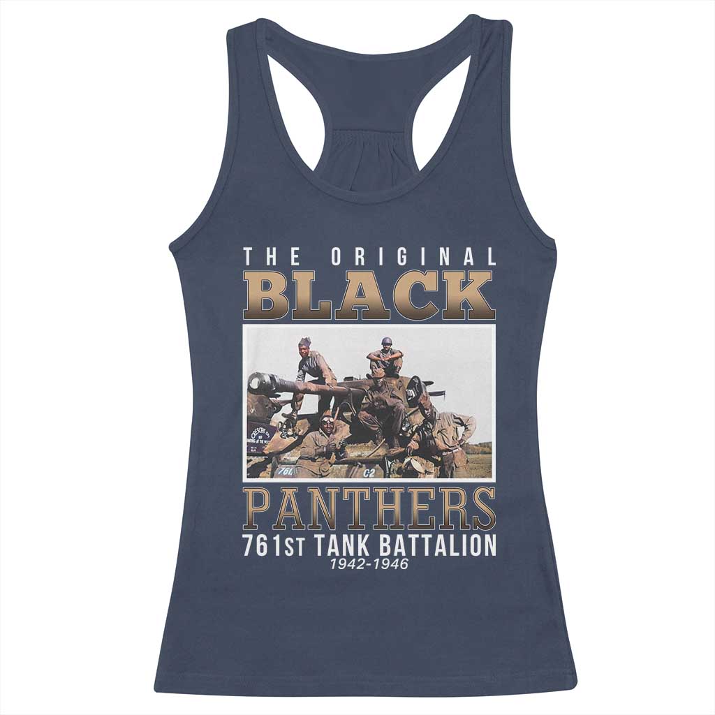 761st Tank Battalion Tribute Racerback Tank Top Black Panthers WW2 Heroes TS02 Navy Print Your Wear