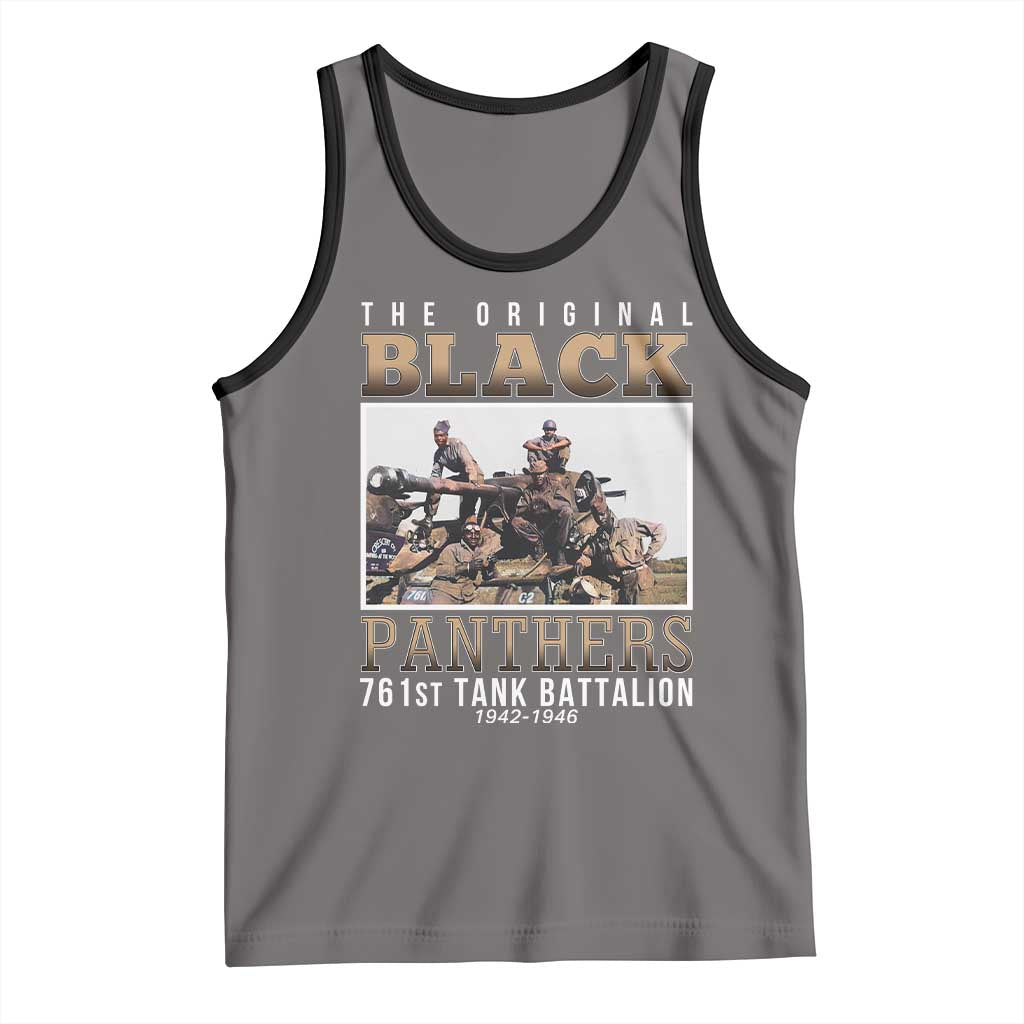 761st Tank Battalion Tribute Tank Top Black Panthers WW2 Heroes TS02 Deep Heather Black Print Your Wear