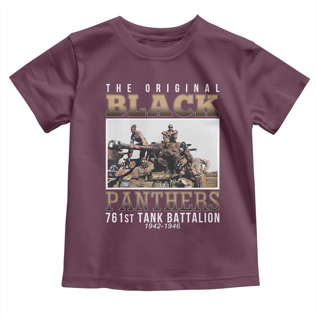 761st Tank Battalion Tribute Toddler T Shirt Black Panthers WW2 Heroes TS02 Maroon Print Your Wear