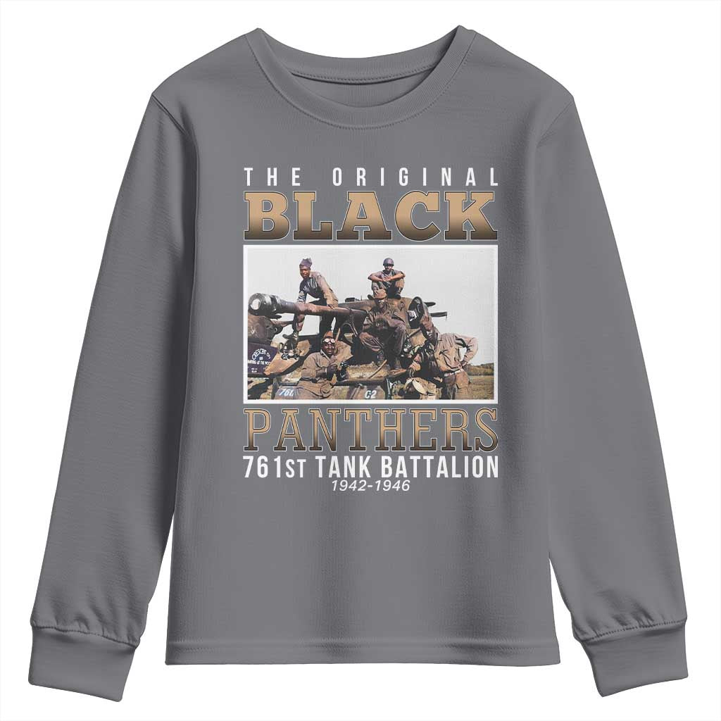 761st Tank Battalion Tribute Youth Sweatshirt Black Panthers WW2 Heroes TS02 Charcoal Print Your Wear