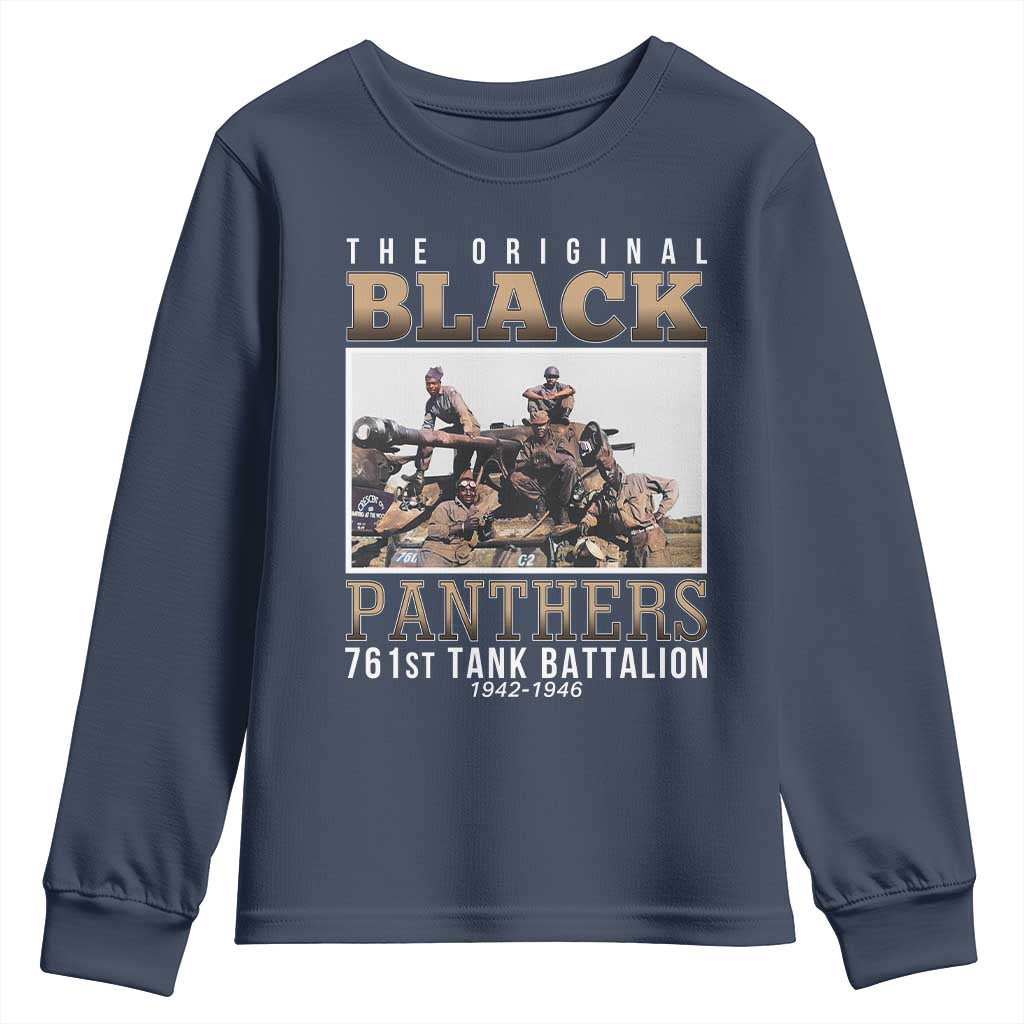 761st Tank Battalion Tribute Youth Sweatshirt Black Panthers WW2 Heroes TS02 Navy Print Your Wear