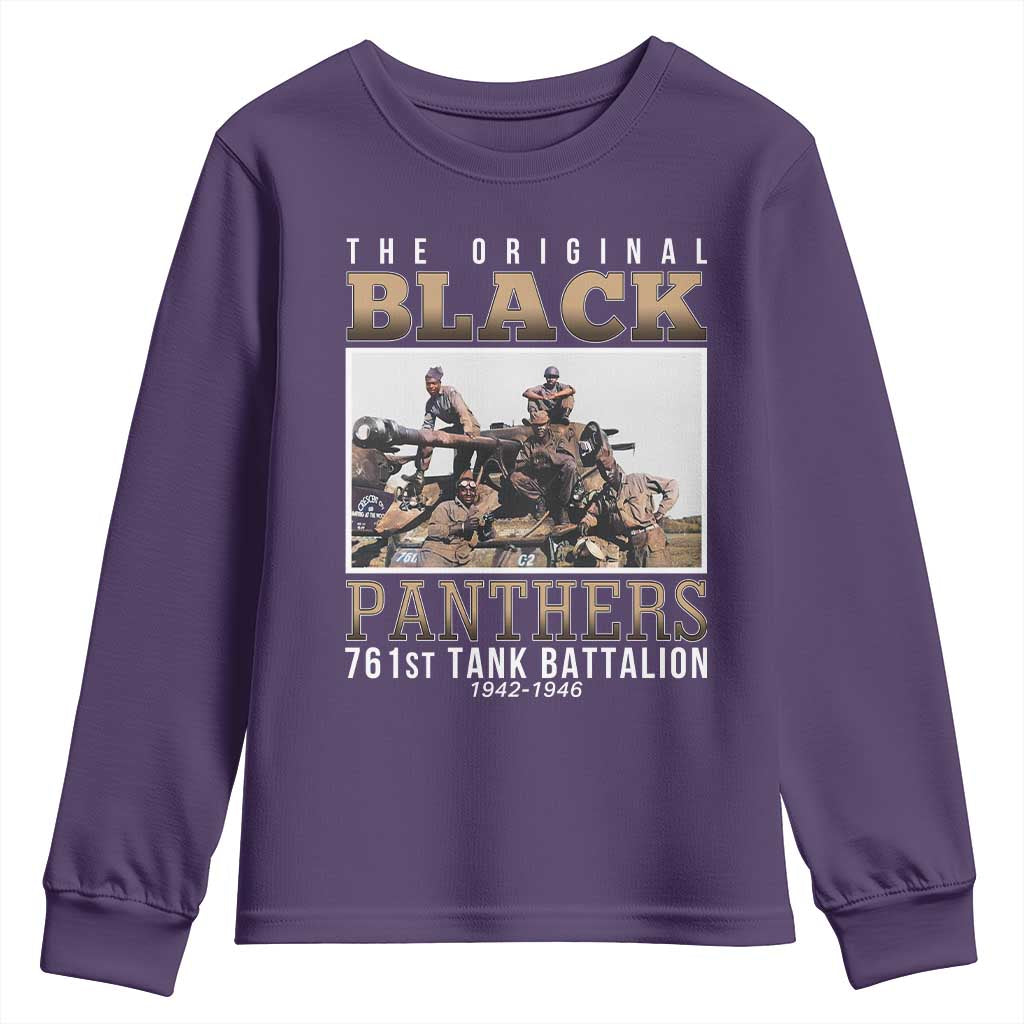 761st Tank Battalion Tribute Youth Sweatshirt Black Panthers WW2 Heroes TS02 Purple Print Your Wear
