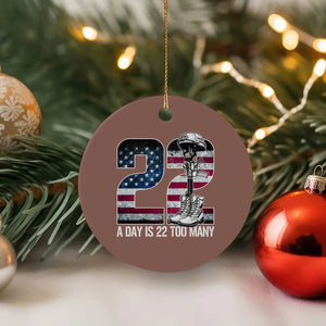 Veteran Suicide Awareness Ceramic Ornament 22 A Day is 22 Too Many Veteran Lives Matter TS02 1pc Mocha Print Your Wear