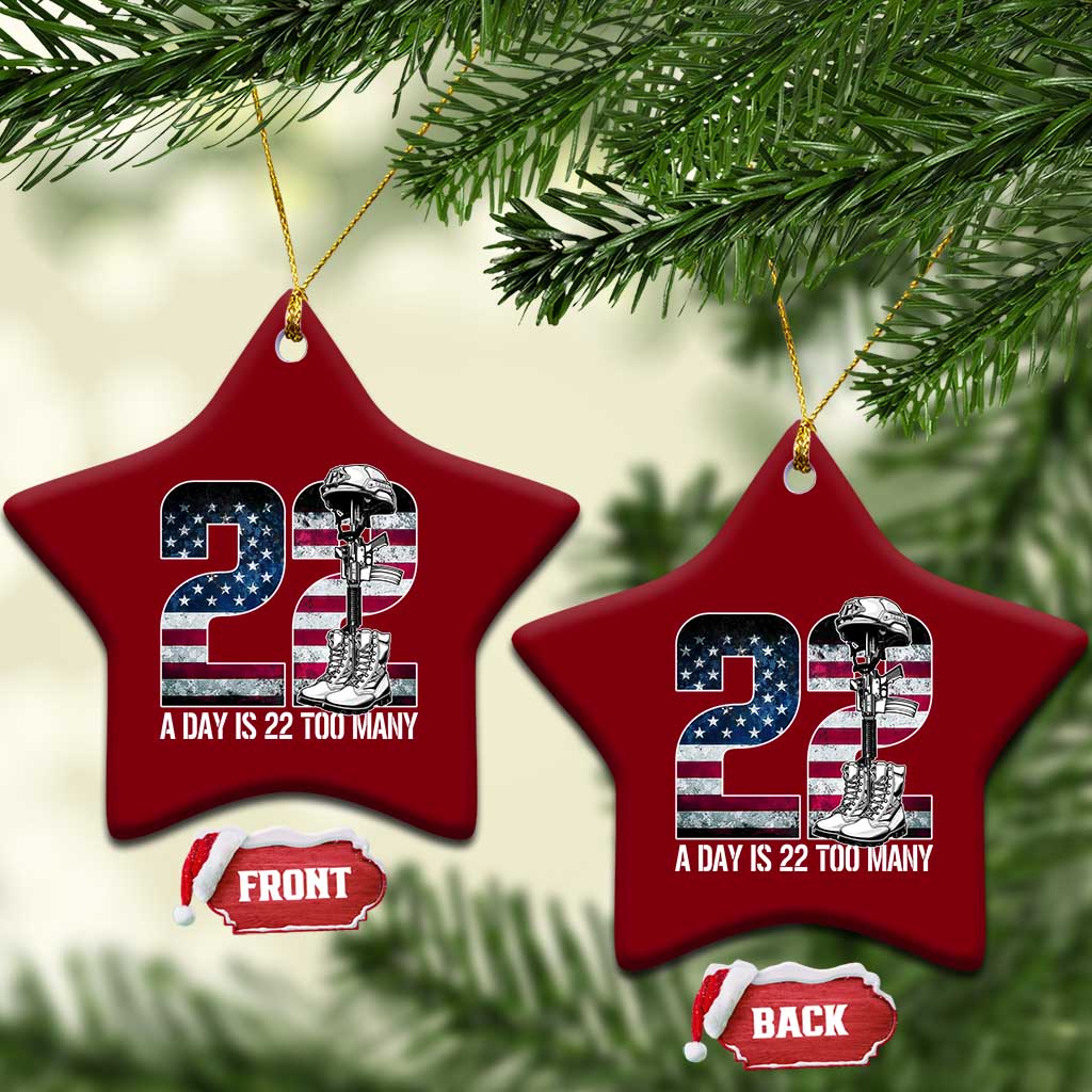 Veteran Suicide Awareness Ceramic Ornament 22 A Day is 22 Too Many Veteran Lives Matter TS02 Print Your Wear