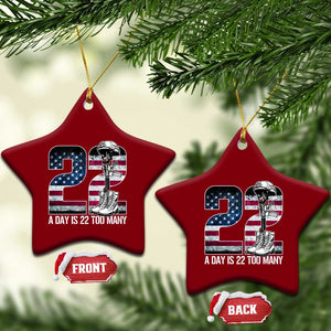Veteran Suicide Awareness Ceramic Ornament 22 A Day is 22 Too Many Veteran Lives Matter TS02 Print Your Wear