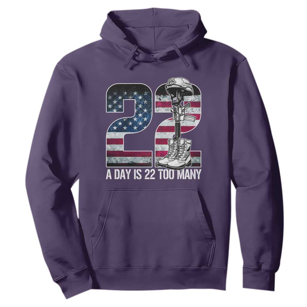 Veteran Suicide Awareness Hoodie 22 A Day is 22 Too Many Veteran Lives Matter TS02 Purple Print Your Wear