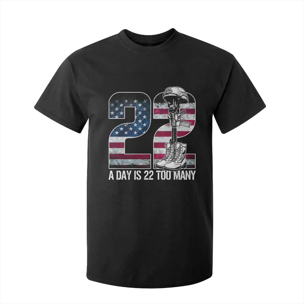 Veteran Suicide Awareness T Shirt For Kid 22 A Day is 22 Too Many Veteran Lives Matter TS02 Black Print Your Wear